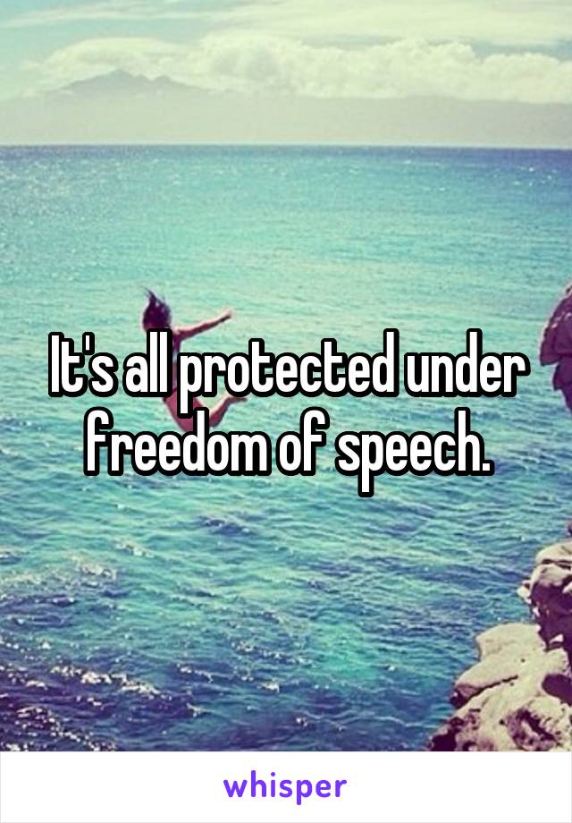 It's all protected under freedom of speech.