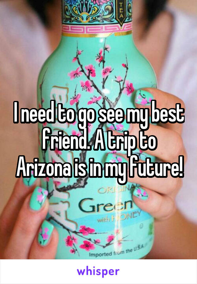 I need to go see my best friend. A trip to Arizona is in my future!