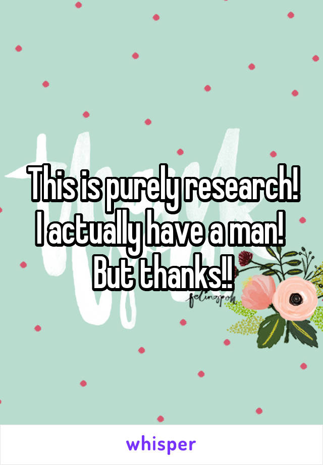 This is purely research!
I actually have a man! 
But thanks!!