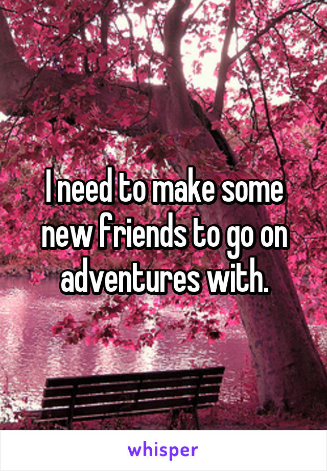 I need to make some new friends to go on adventures with.