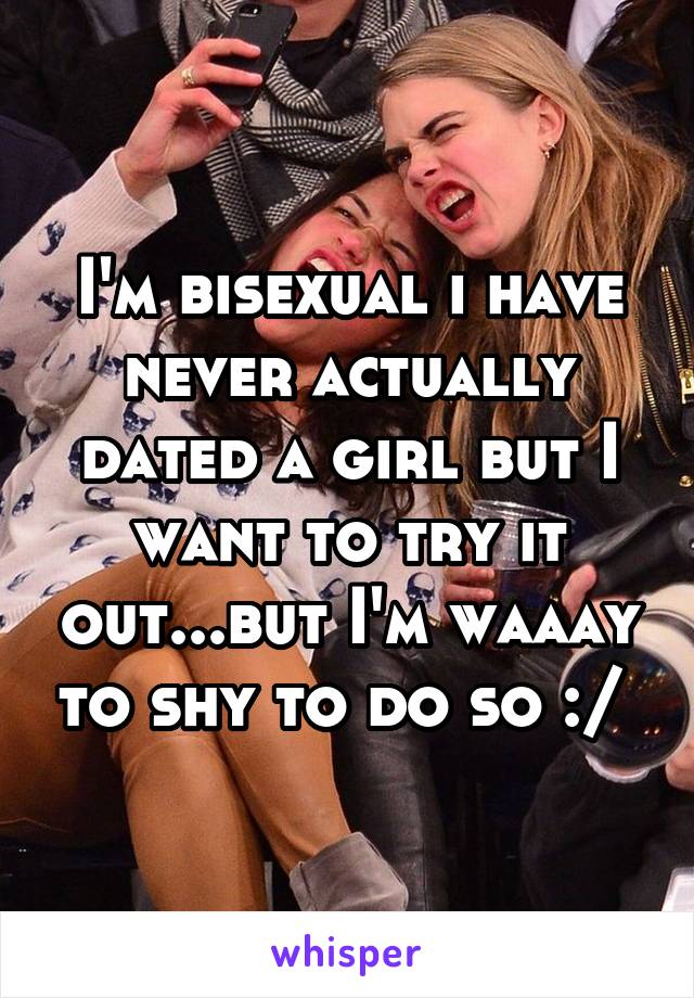 I'm bisexual i have never actually dated a girl but I want to try it out...but I'm waaay to shy to do so :/ 