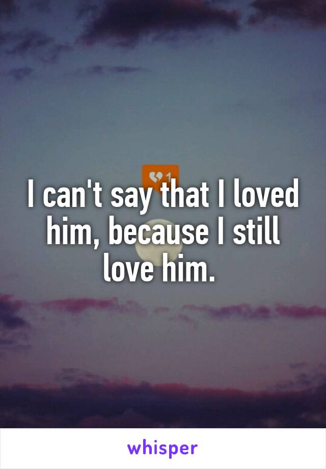 I can't say that I loved him, because I still love him. 