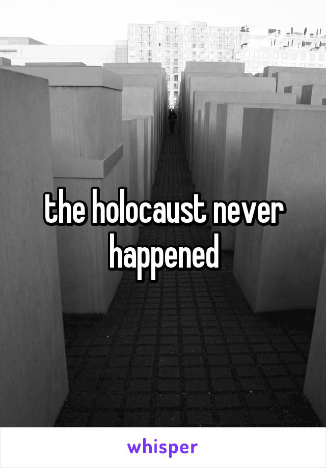 the holocaust never happened