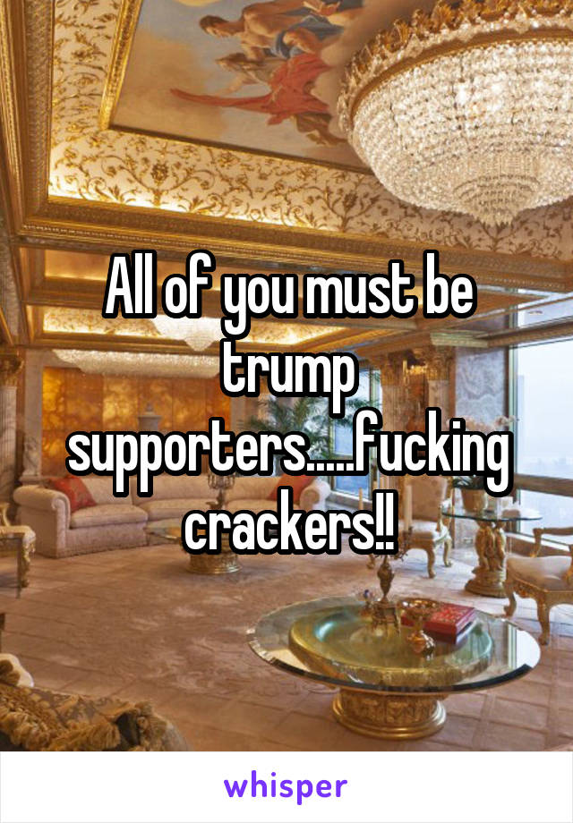 All of you must be trump supporters.....fucking crackers!!