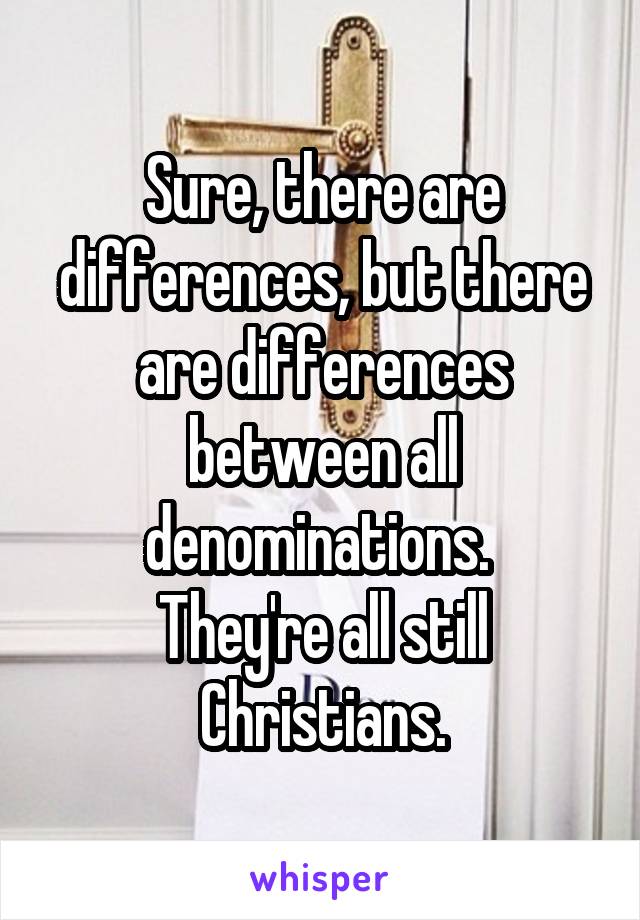 Sure, there are differences, but there are differences between all denominations. 
They're all still Christians.