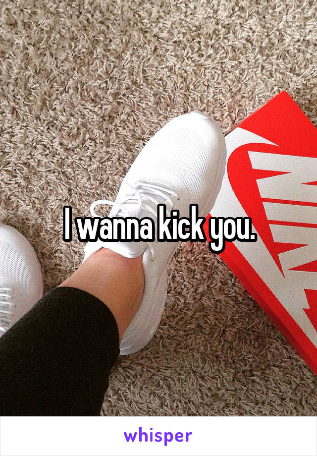 I wanna kick you.