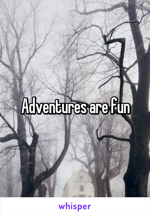 Adventures are fun