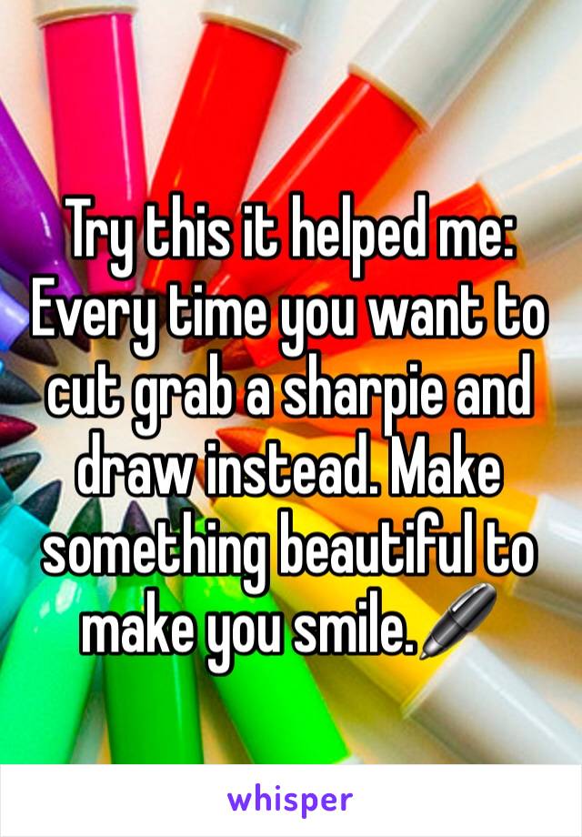 Try this it helped me:
Every time you want to cut grab a sharpie and draw instead. Make something beautiful to make you smile.🖊