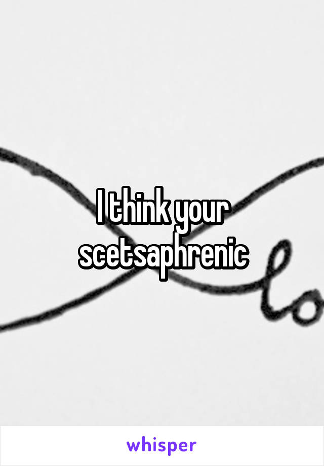 I think your scetsaphrenic