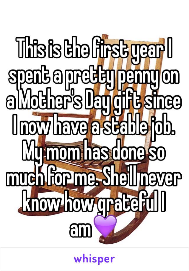 This is the first year I spent a pretty penny on a Mother's Day gift since I now have a stable job. My mom has done so much for me. She'll never know how grateful I am💜