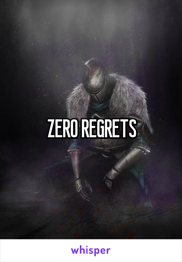 ZERO REGRETS