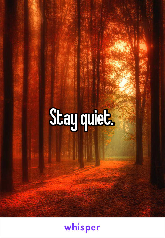 Stay quiet. 