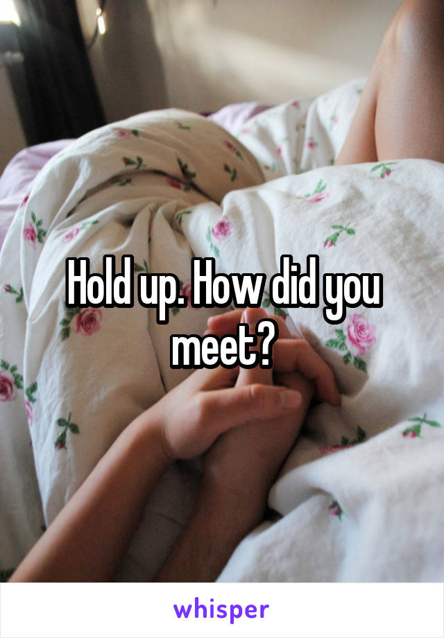 Hold up. How did you meet?