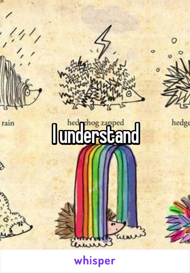 I understand