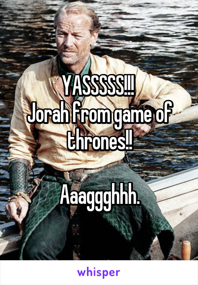 YASSSSS!!! 
Jorah from game of thrones!!

 Aaaggghhh. 