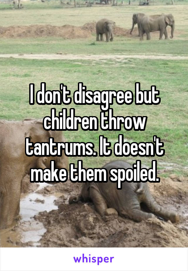 I don't disagree but children throw tantrums. It doesn't make them spoiled.