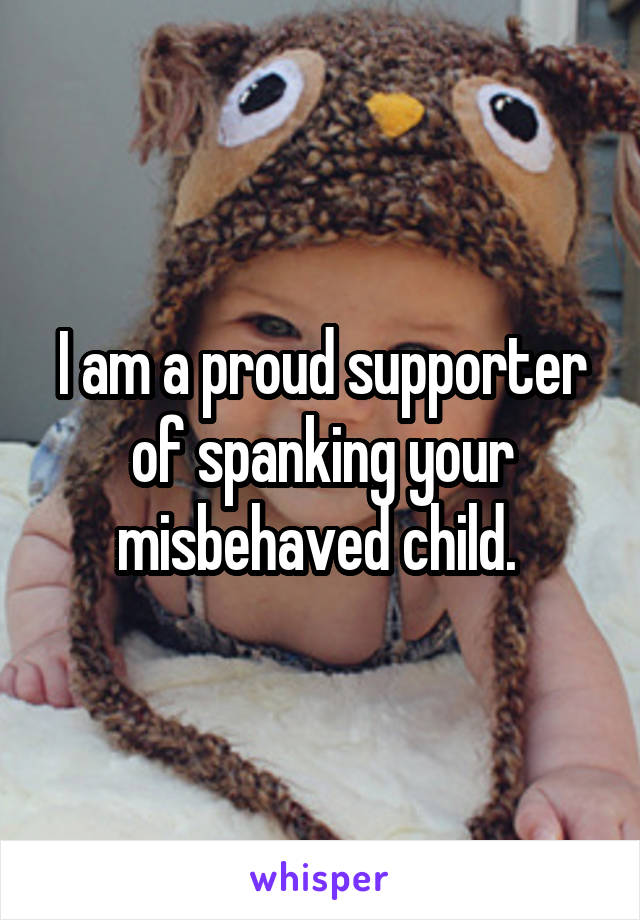 I am a proud supporter of spanking your misbehaved child. 