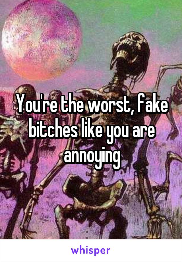 You're the worst, fake bitches like you are annoying