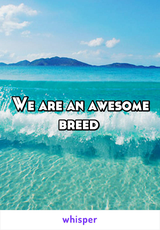 We are an awesome breed 