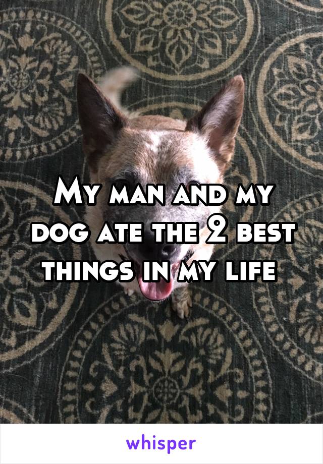 My man and my dog ate the 2 best things in my life 