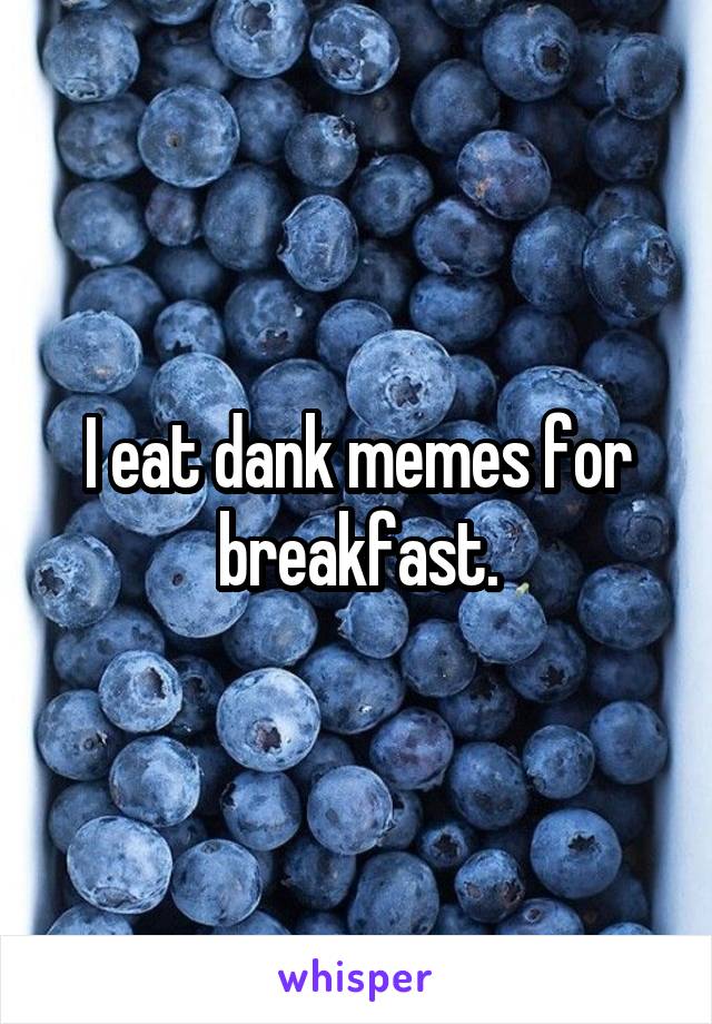 I eat dank memes for breakfast.