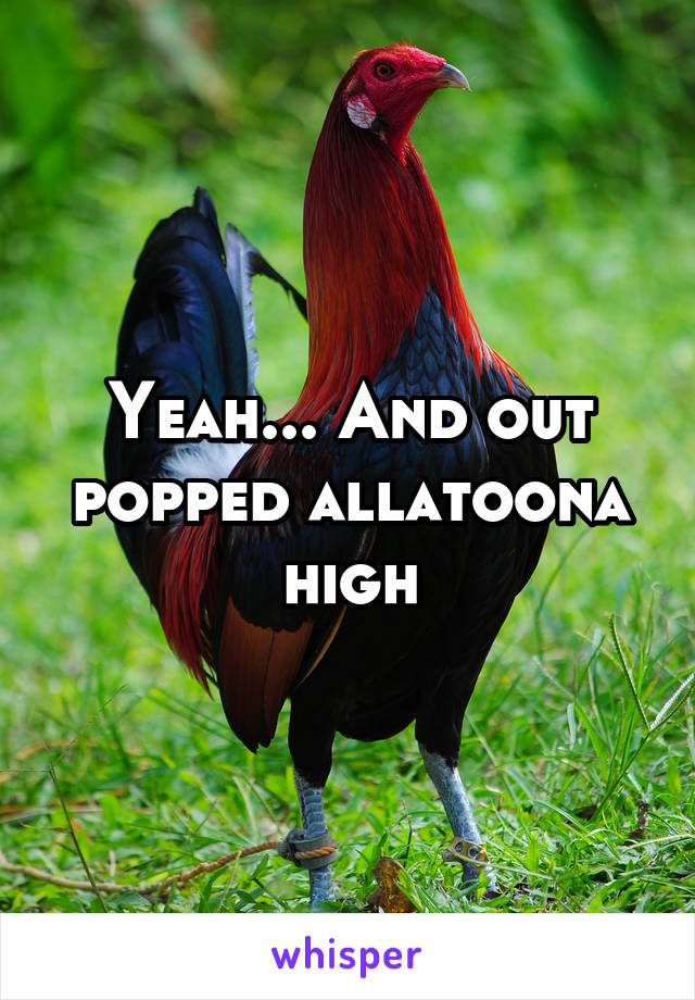Yeah... And out popped allatoona high