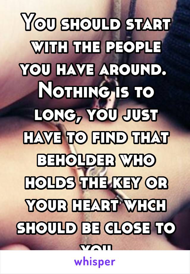 You should start with the people you have around.  Nothing is to long, you just have to find that beholder who holds the key or your heart whch should be close to you