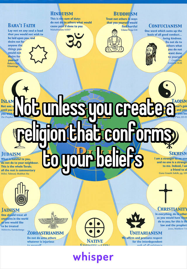 Not unless you create a religion that conforms to your beliefs 