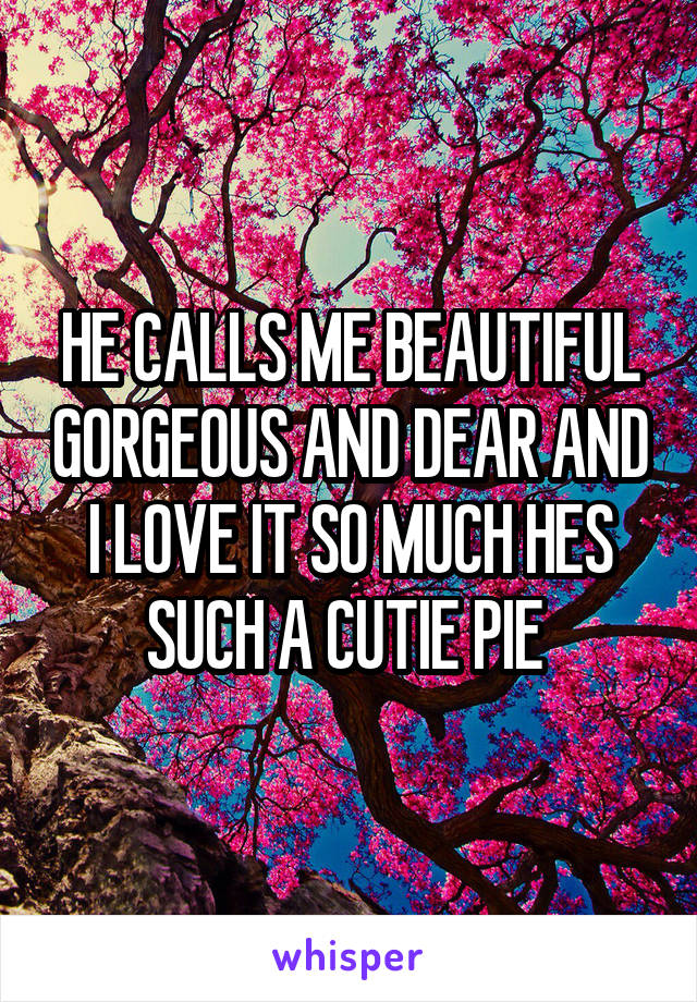 HE CALLS ME BEAUTIFUL GORGEOUS AND DEAR AND I LOVE IT SO MUCH HES SUCH A CUTIE PIE 