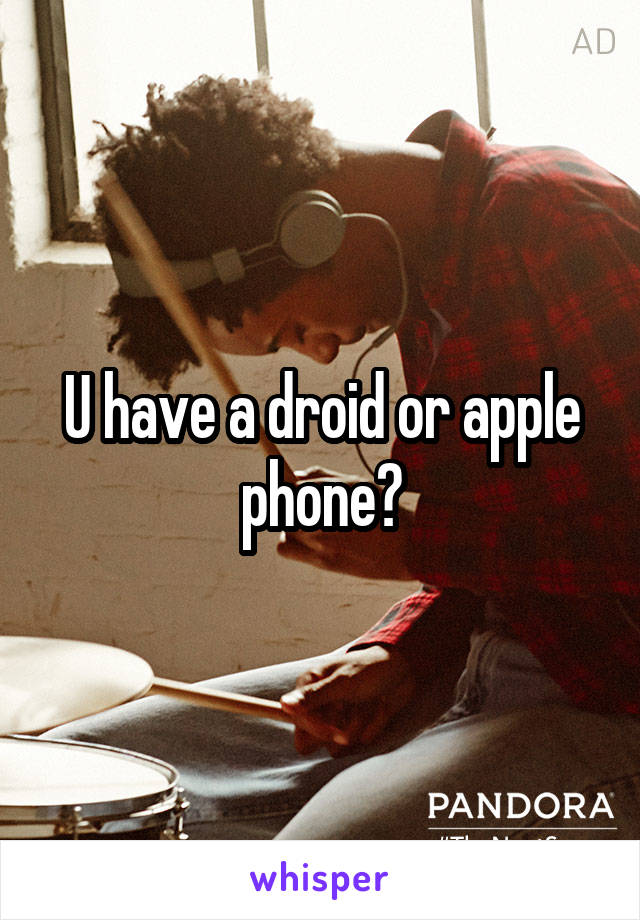 U have a droid or apple phone?