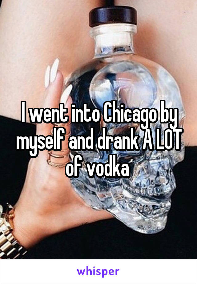 I went into Chicago by myself and drank A LOT of vodka 