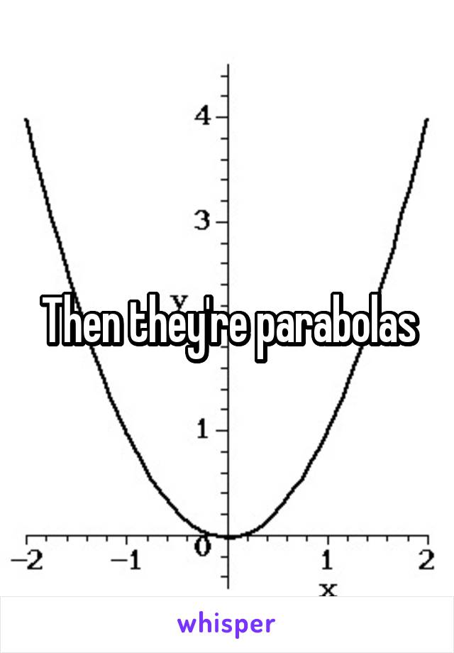 Then they're parabolas