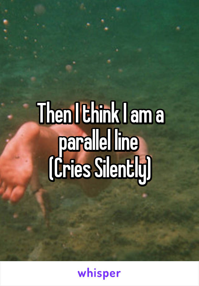 Then I think I am a parallel line 
(Cries Silently)