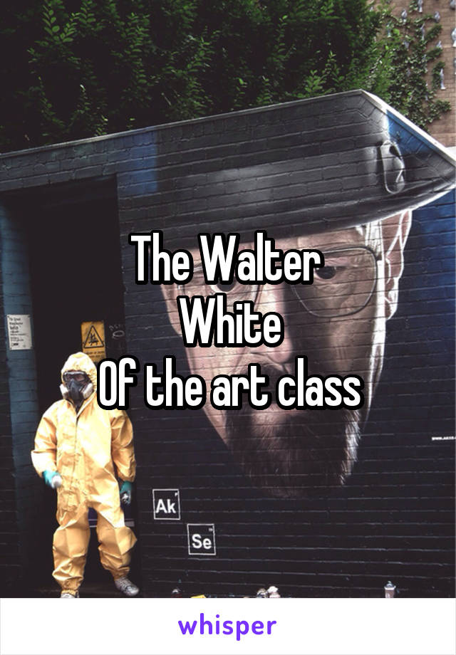 The Walter 
White
Of the art class