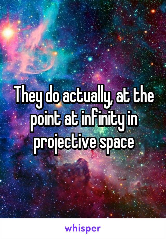 They do actually, at the point at infinity in projective space