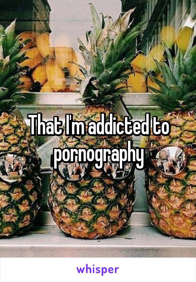 That I'm addicted to pornography