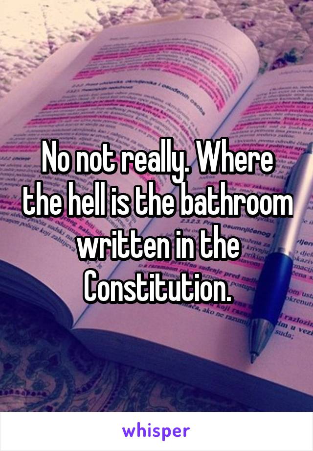 No not really. Where the hell is the bathroom written in the Constitution.