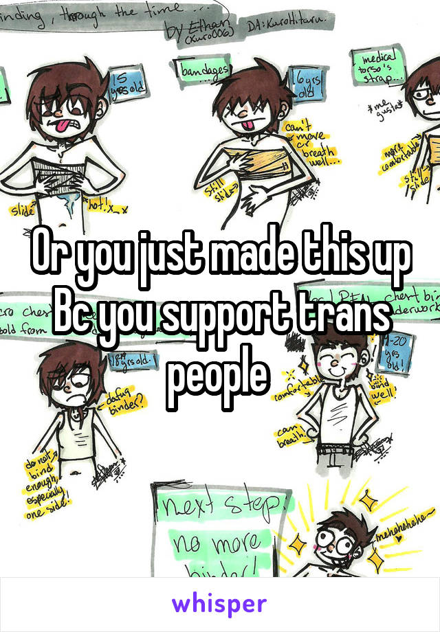 Or you just made this up Bc you support trans people 