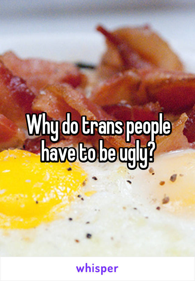 Why do trans people have to be ugly?