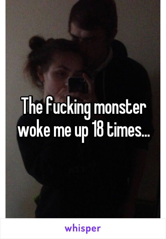 The fucking monster woke me up 18 times...