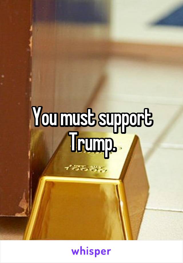 You must support Trump.