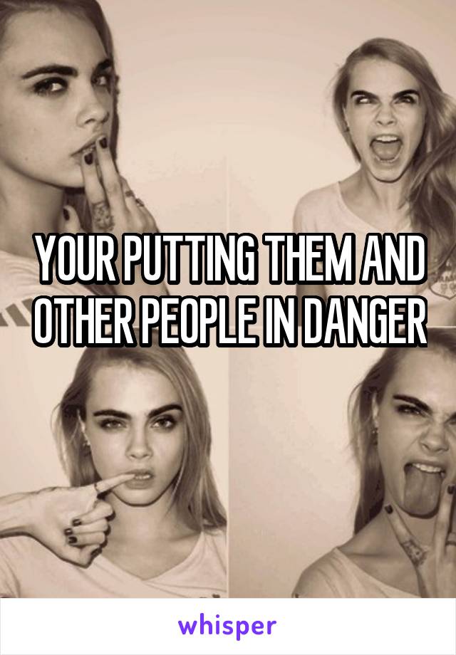 YOUR PUTTING THEM AND OTHER PEOPLE IN DANGER 