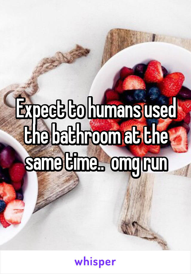 Expect to humans used the bathroom at the same time..  omg run
