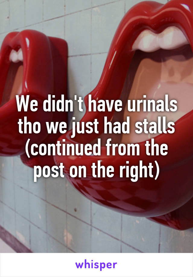 We didn't have urinals tho we just had stalls (continued from the post on the right)