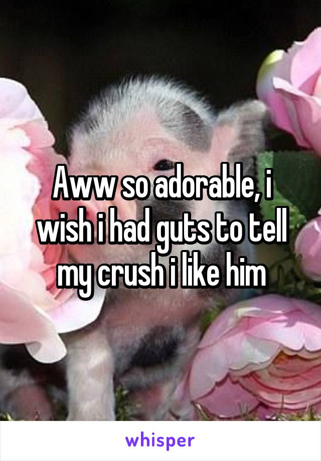 Aww so adorable, i wish i had guts to tell my crush i like him