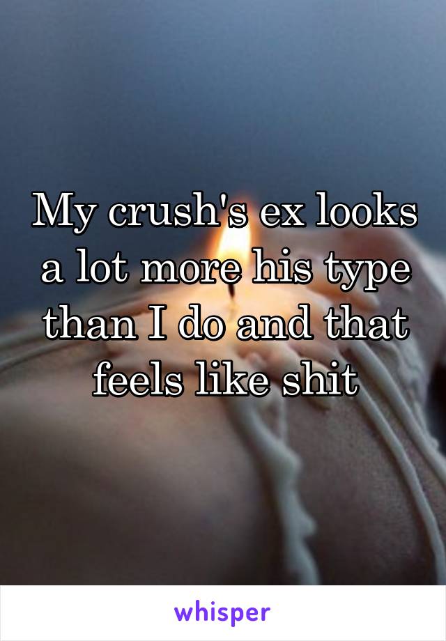 My crush's ex looks a lot more his type than I do and that feels like shit
