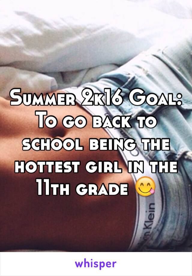 Summer 2k16 Goal:
To go back to school being the hottest girl in the 11th grade 😋