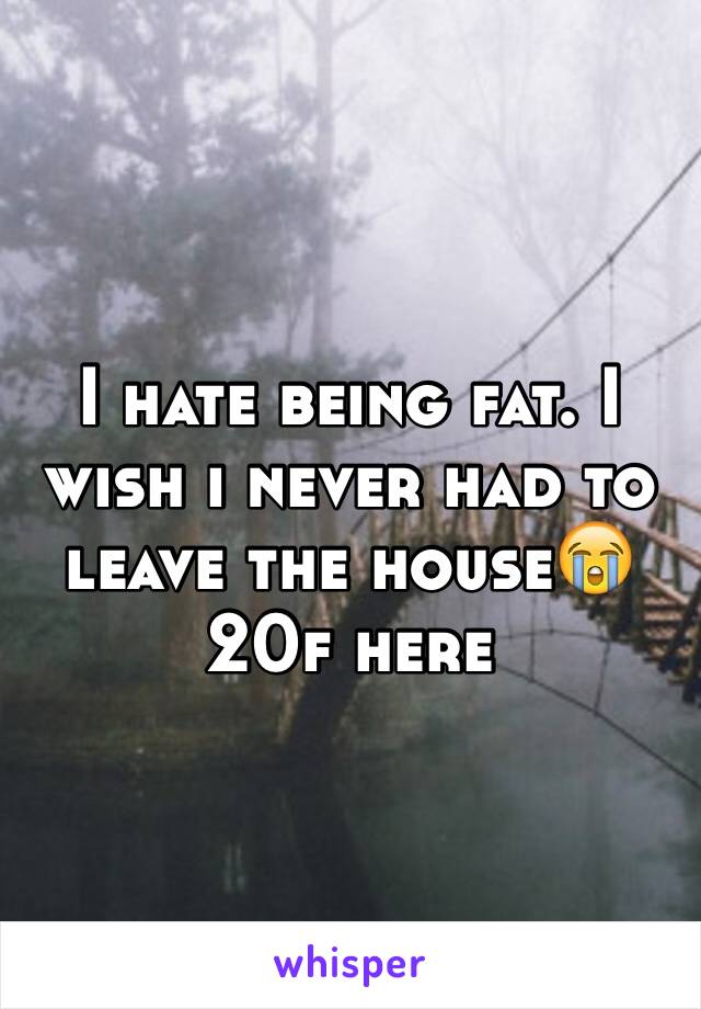 I hate being fat. I wish i never had to leave the house😭
20f here