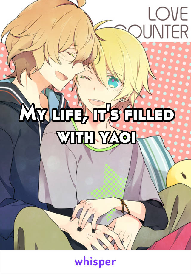 My life, it's filled with yaoi
