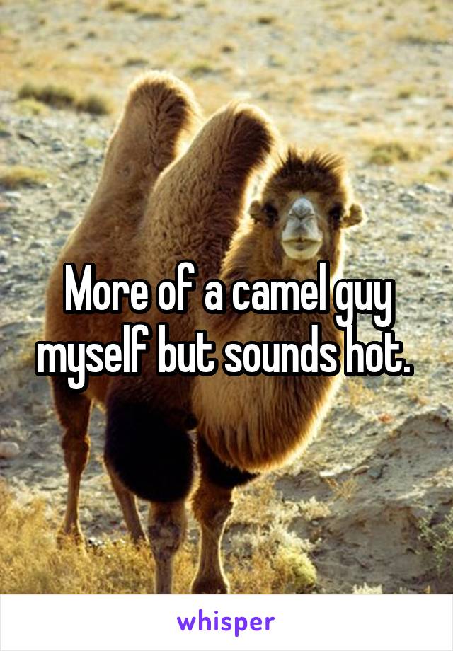 More of a camel guy myself but sounds hot. 